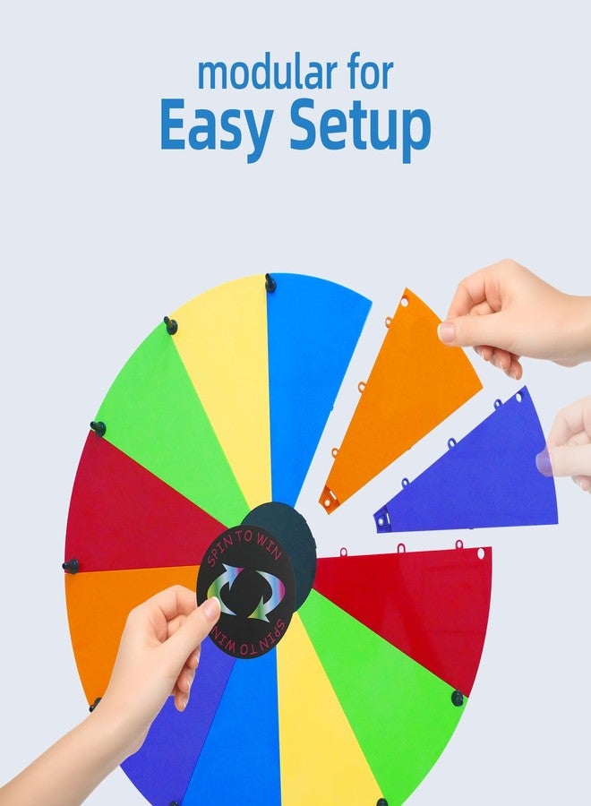 Hooomyai 24 Inch Tabletop Prize Spinning Wheel with Stable Base Stand, Dry Erase Spinner 12 Slots Modular Spin Wheel for Prizes with Dry Markers and Eraser for Carnival Game Trade Show - Image 4